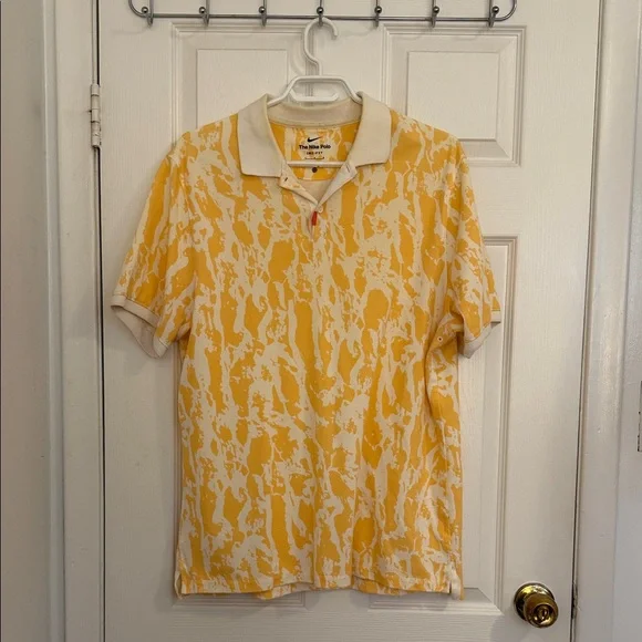 Yellow Patterned Men's Nike Polo Shirt - Picture 1 of 2